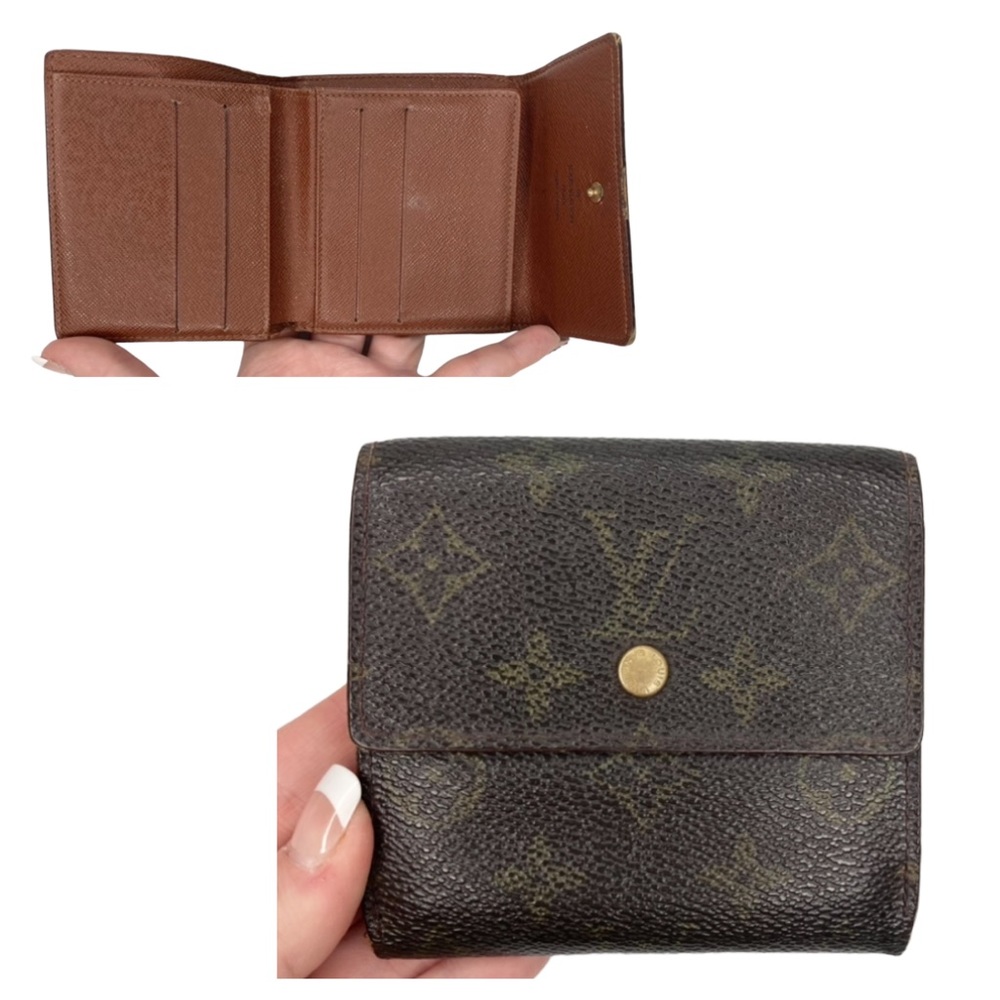 Authentic Louis Vuitton LV Vintage Compact Elise Monogram Coated Canvas Wallet